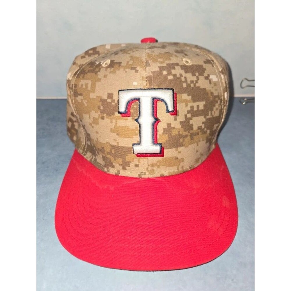 Texas Rangers Camo Fanatics Adjustable Hat (Client)